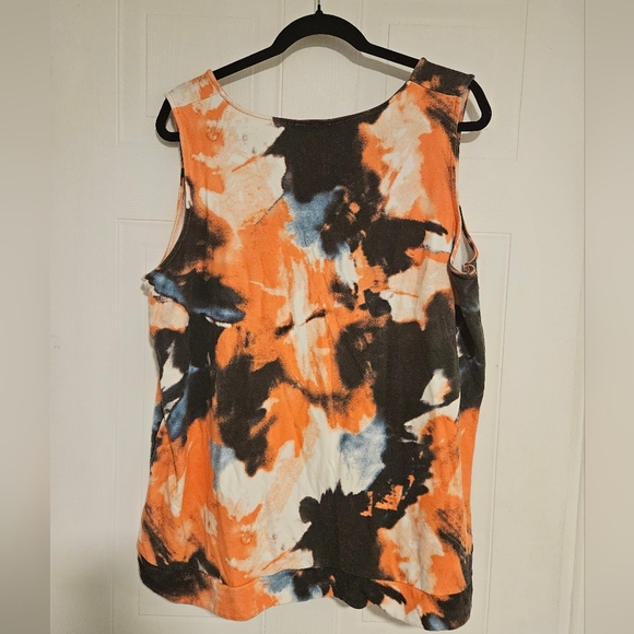 Womens 3X plus size sleeveless shirt tie-dye NWT Michel studio stretchy soft - Picture 4 of 4